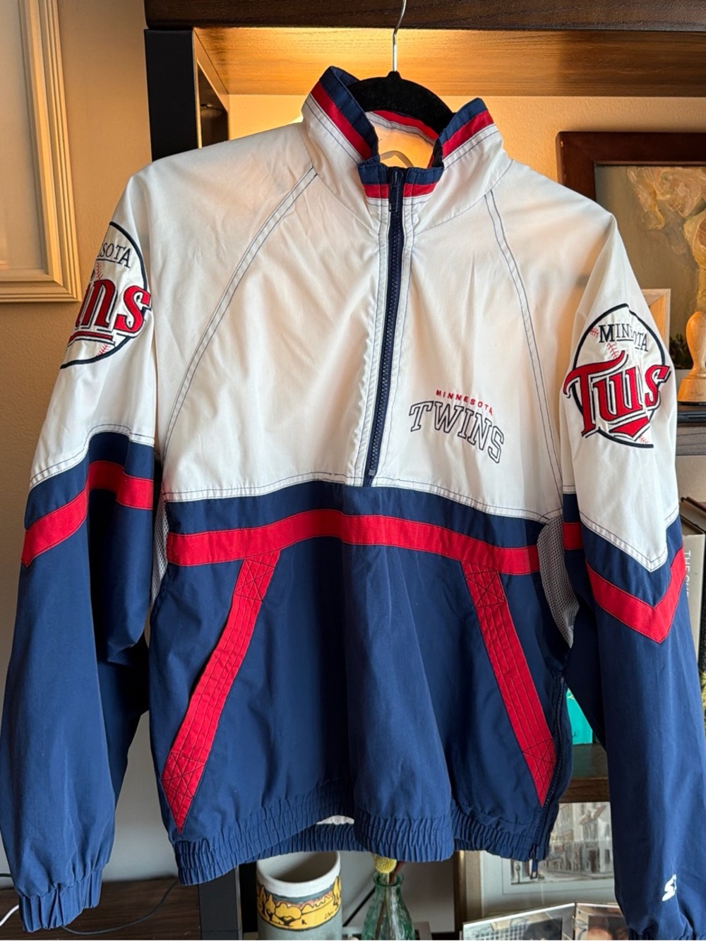 STARTER White Navy Red MLB Minnesota Twins Genuine Merchandise Jacket